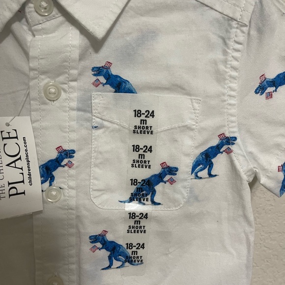 4th of July dinosaur button up - Picture 2 of 2